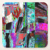 Dessous-de-verre Carré En Papier Paper Coaster – Neon Pulse (Devant)