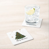 Dessous-de-verre Carré En Papier Paper CoasterChristmas Tree Snowman Christmas Part (En situation)