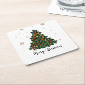 Dessous-de-verre Carré En Papier Paper CoasterChristmas Tree Snowman Christmas Part (Incliné)