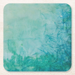 Dessous-de-verre Carré En Papier Papier avec l'abrégé sur bleu, vert, et noir