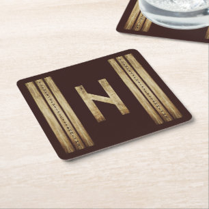 Dessous-de-verre Carré En Papier Papier Hagalaz Brun Grunge Coasters