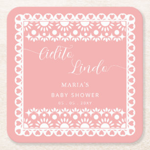 Dessous-de-verre Carré En Papier Papier mexicain Picado Cielito Lindo Baby shower