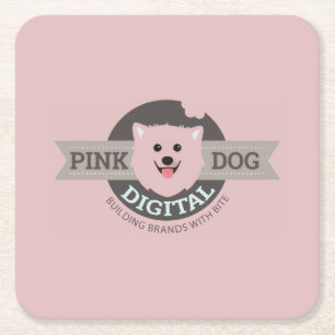 Dessous-de-verre Carré En Papier Papier numérique coaster Pink Dog