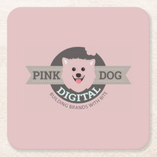 Dessous-de-verre Carré En Papier Papier numérique coaster Pink Dog