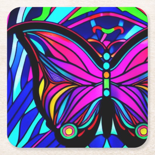 Dessous-de-verre Carré En Papier Papillon (Devant)