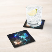 Dessous-de-verre Carré En Papier Papillon de nuit (En situation)