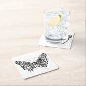 Dessous-de-verre Carré En Papier Papillon de style (En situation)