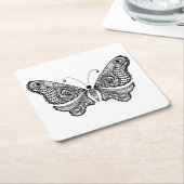 Dessous-de-verre Carré En Papier Papillon de style (Incliné)