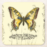 Dessous-de-verre Carré En Papier Papillon décoratif avec Fleur sauvage<br><div class="desc">Un papillon décoratif aux couleurs vives fait l'objet de cette pièce de Jennifer Goldberger. Les fleurs sauvages sont attirés sur les côtés et sous l'énorme papillon. Une belle frontière pastel complète le décor. Commandez votre impression dès aujourd'hui !</div>