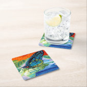 Dessous-de-verre Carré En Papier Papillon II (En situation)