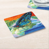 Dessous-de-verre Carré En Papier Papillon II (Incliné)