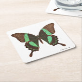 Dessous-de-verre Carré En Papier Papillon vert de machaon (Incliné)