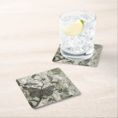 Dessous-de-verre Carré En Papier Papillons Arabesques I (En situation)