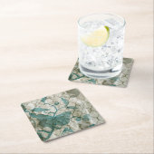 Dessous-de-verre Carré En Papier Papillons d'arabesque V (En situation)