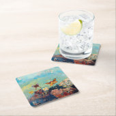 Dessous-de-verre Carré En Papier Papillons, Redon (En situation)