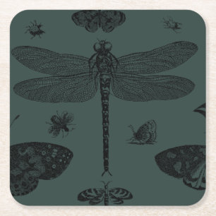 Dessous-de-verre Carré En Papier Papillons vintages à la mode Dragonfly Bee Fall