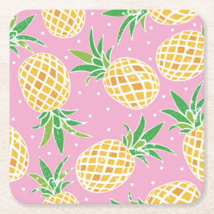 Dessous-de-verre Carré En Papier Paradis de l'ananas : Motif tropical