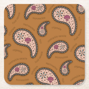 Dessous-de-verre Carré En Papier Paramecia Paisley Personnalisable Biologie Brown