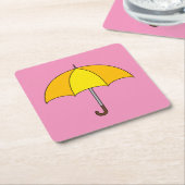 Dessous-de-verre Carré En Papier Parapluie jaune (Incliné)