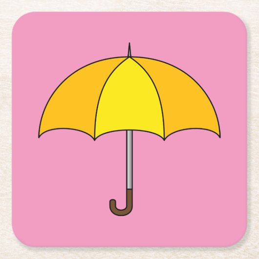 Dessous-de-verre Carré En Papier Parapluie jaune (Devant)