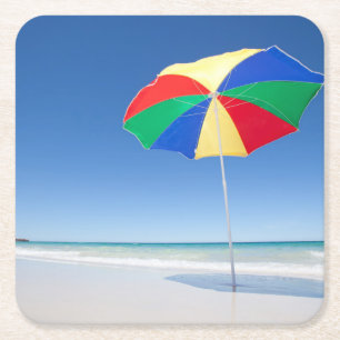 Dessous-de-verre Carré En Papier Parapluie sur la plage Australie