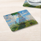 Dessous-de-verre Carré En Papier Parasol Monet Femme Impressionnisme (Incliné)