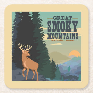 Dessous-de-verre Carré En Papier Parc national des Great Smoky Mountains