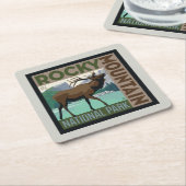 Dessous-de-verre Carré En Papier Parc national des Rocheuses | Elk (Incliné)