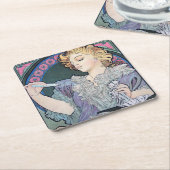 Dessous-de-verre Carré En Papier Parfum, Alphonse Mucha (Incliné)