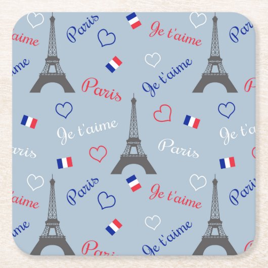 Dessous-de-verre Carré En Papier Paris (Devant)