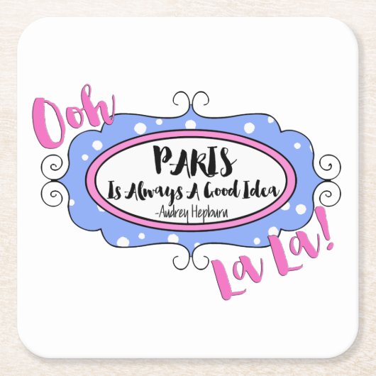 Dessous-de-verre Carré En Papier Paris (Devant)