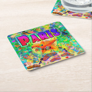 Dessous-de-verre Carré En Papier Paris Epoch Hour Coaster