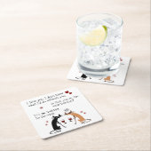 Dessous-de-verre Carré En Papier Parler à la chatte à vin amusant (En situation)