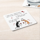 Dessous-de-verre Carré En Papier Parler à la chatte à vin amusant (Incliné)