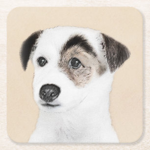 Dessous-de-verre Carré En Papier Parson Jack Russell Terrier Peinture - Chien Art
