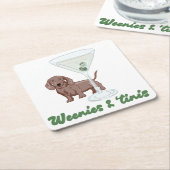 Dessous-de-verre Carré En Papier Parti Weenies & Martinis (Incliné)