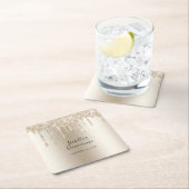 Dessous-de-verre Carré En Papier Parties scintillant à goutte de champagne Quincean (En situation)