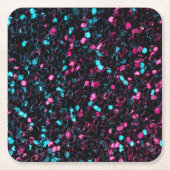 Dessous-de-verre Carré En Papier Parties scintillant en mosaïque bleu brillant (Devant)