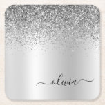 Dessous-de-verre Carré En Papier Parties scintillant Monogramme Argent Sparkle Girl<br><div class="desc">Parties scintillant d'étincelle métallique Faux d'argent Brossé Métal Monogramme Nom Dessous de verre de papier. Cela fait le cadeau parfait de remise de diplômes,  anniversaire,  mariage,  douche nuptiale,  anniversaire,  baby shower ou bachelorette pour quelqu'un qui aime le luxe glam et les styles chic.</div>