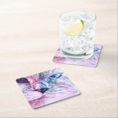 Dessous-de-verre Carré En Papier Pastel Cat Dreamscape (En situation)