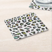 Dessous-de-verre Carré En Papier Pastel Leopard Spot Motif (Incliné)