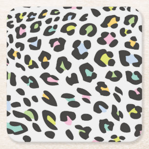 Dessous-de-verre Carré En Papier Pastel Leopard Spot Motif
