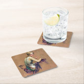 Dessous-de-verre Carré En Papier Pastel Portrait (En situation)