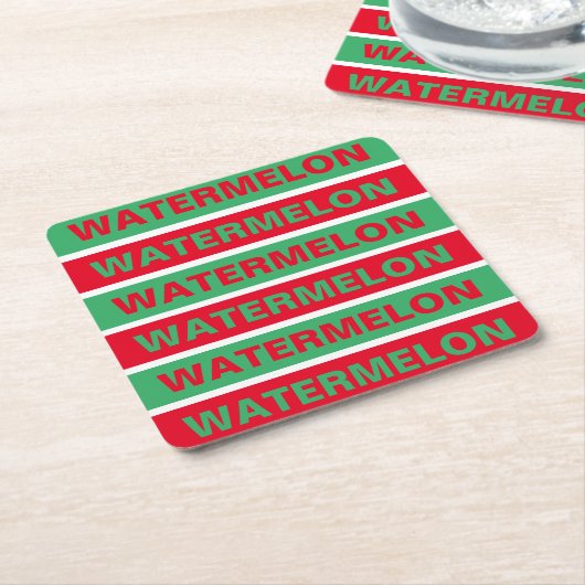 Dessous-de-verre Carré En Papier Pastèque (Incliné)