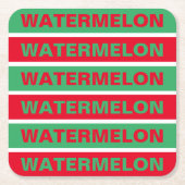 Dessous-de-verre Carré En Papier Pastèque (Devant)