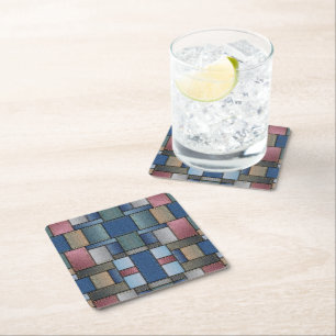 Dessous-de-verre Carré En Papier Patchwork Denim