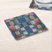 Dessous-de-verre Carré En Papier Patchwork Denim (Incliné)