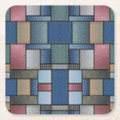 Dessous-de-verre Carré En Papier Patchwork Denim (Devant)