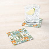 Dessous-de-verre Carré En Papier Patchwork d'océan (En situation)