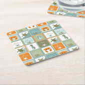 Dessous-de-verre Carré En Papier Patchwork d'océan (Incliné)